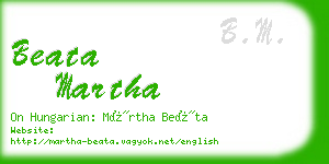 beata martha business card